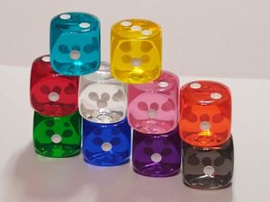 Dés de jeu D6 standard à six faces en acrylique, à coins arrondis, faits à la main, en résine, écologiques et portables, pour le jeu Yahtzee - Product Image 3