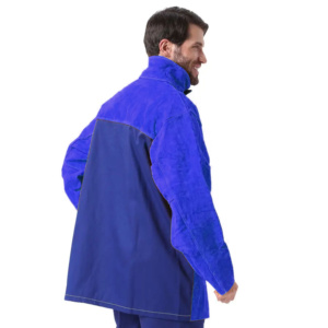 Protective Equipment Safety Logo Design Superior Grade Cowhide Split Leather Welding <b>Jacket</b> Leather Industrial <b>Spark</b> Resistant - Product Image 2