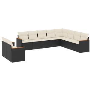 Conjunto de Sofás de Jardín en Blanco Crema y Negro - Product Image 2
