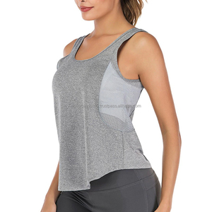 Women Mesh Breathable Yoga Tank <b>Tops</b> Sleeveless Running Singlet Sports Workout Fitness Vest Activewear Loose Yoga <b>Top</b> - Product Image 1
