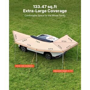 Tenda per Camion da 133 Piedi Quadrati con Veranda a 270 Gradi, Luci LED, Impermeabile, Protezione UV50+, Tenda Laterale per Veicoli per Tutte le Condizioni Meteo - Product Image 3