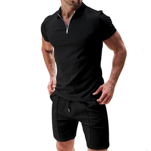 Ensemble Polo Homme – Tenue de Golf Décontractée d'Été – Vêtement de Sport Respirant et Ajusté – Ensemble Tricoté Uni Décontracté – 100% Coton - Product Image 1