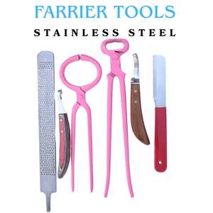 Kit d'outils de fermeur professionnel pour le soin des sabots : Boucle pour abcess, couteau à sabot à lame courbée, râpe à sabot, pince à sabot, testeur de sabot long - Product Image 6