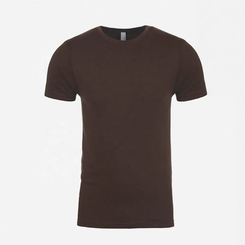 ダークチョコレート卸売空白の綿のTシャツカスタムロゴ印刷メンズプレミアムTシャツ通気性のある夏のTシャツ