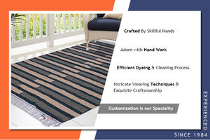 Alfombra persa con patrón geométrico 100% lana y algodón diseño moderno Alfombra tejida bordada hecha a mano importada de la India - Product Image 6