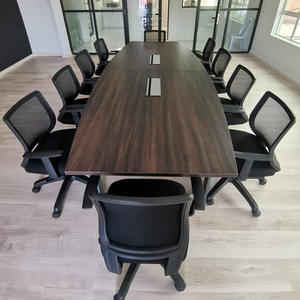 Table de conférence en mélamine, design moderne durable, pieds en métal, 8 places, mobilier de bureau, usage commercial pour immeuble de bureaux - Product Image 3