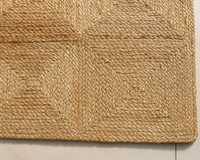 Tapis en jute géométrique bohème chic, style farmhouse, tapis d'intérieur en fibres naturelles