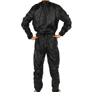Combinaison de sauna noire à capuche pour homme, manches longues, taille élastique, en fibre de polyéthylène, pour toutes les saisons, vêtements de fitness - Product Image 1