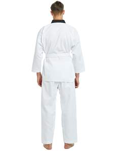 Uniforme de taekwondo de alta calidad, tela de polialgodón ligera, transpirable y duradera, uniforme de entrenamiento con cuello en V para hombres y mujeres - Product Image 6