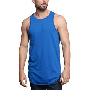 OEM Men's High Quality Oversized Tank Top for Gym Training Performance <b>Cut</b> <b>Off</b> Active Tops Blue Color Tank Top - Product Image 1