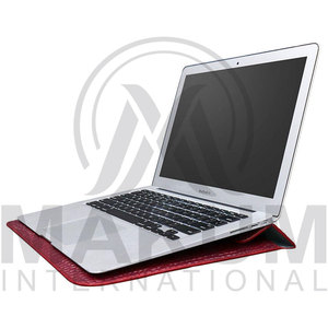 Pink Crocodile Texture Leather <b>Laptop</b> <b>Sleeve</b> with Flap Closure customized <b>laptop</b> cover - Product Image 3