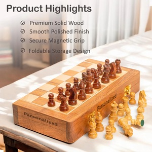 ILAHI's Eco-Friendly Rustic Polished Rectangle <b>Chess</b> <b>Board</b> Game 100% Handmade Pure Wood Animal/Love Style Customized Size <b>Chess</b> - Product Image 1