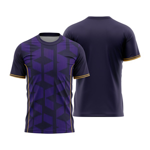 Custom Sublimated Men's Soccer Jersey Crew Neck Short Sleeve Color Blocked Lightweight Geometric Pattern Moisture Wicking - Product Image 1