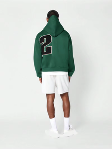 Sweat à capuche pour homme en coton mélangé avec broderie chenille et patchwork personnalisé, coupe classique, prix de gros pour la saison hivernale - Product Image 3
