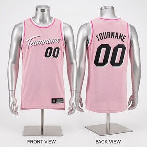 Camiseta de Baloncesto Rosa Personalizada, Sin Mangas, Sublimada, con Nombre del Equipo 00, Transpirable, Unisex, para Adultos - Product Image 1