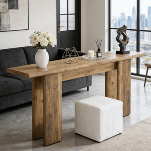 Consolle Lunga Moderna di Lusso in Legno Massello, Arredamento Contemporaneo per Ingresso, Appartamento o Soggiorno d'Hotel - Product Image 6