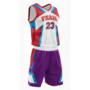 Uniforme de Baloncesto Personalizado con Cuello en V, Sublimado, Conjunto Personalizado para Equipo, Uniforme de Baloncesto de Malla, Jersey de Baloncesto para Entrenamiento - Product Image 2