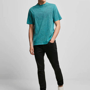 T-shirt décontracté streetwear 100 % coton coupe oversize à épaules tombantes, style vintage, pour homme, délavé à l'acide, idéal pour l'été, vente en gros - Product Image 2