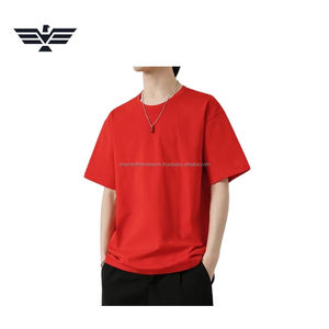 T-shirt pour homme en coton 100% uni surdimensionné |   T-shirt à épaules tombantes de haute qualité, style streetwear minimaliste - Product Image 6