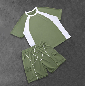 OEM <b>Men</b> <b>Summer</b> Cotton T Shirt and Shorts Set Casual Fashion Streetwear Two Piece Outfit Gym Fitness Jogging Sportswear - Product Image 1