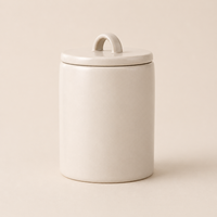 Bocal de rangement minimaliste en céramique avec couvercle à anse, hermétique, pour cuisine moderne, élégant et indispensable sur le comptoir