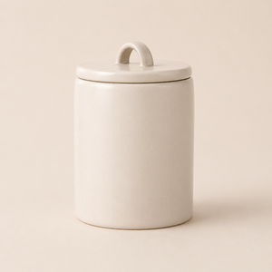 Minimalist Ceramic Pantry Canister Loop Handle Lid Airtight <b>Storage</b> Jar Modern <b>Kitchen</b> Organizer Elegant Counter Essential - Product Image 1