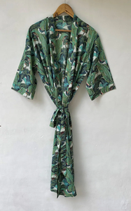 Bata Kimono de Algodón Suave y Transpirable con Estampado de Dibujos Animados Naaz Textile para Mujer, Camisón de Verano Hecho a Mano ODM con Cuello en V y Cintura Elástica - Product Image 2