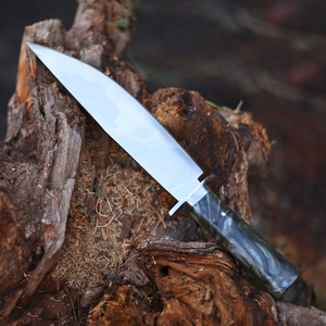 Couteau Bowie de chasse et de camping d'extérieur à lame fixe en acier inoxydable de qualité industrielle, fait main, à bord droit, manche en bois, OEM - Product Image 2