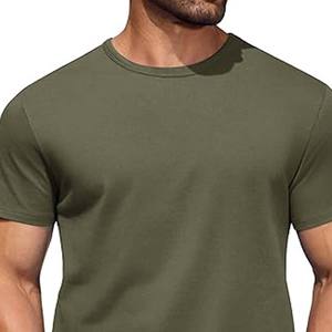 Men's Short Sleeve Solid Crew Neck T-Shirt Custom <b>Logo</b> 100% Cotton Washed Nonwoven Blank Eco-Friendly Breathable Casual Summer - Product Image 1