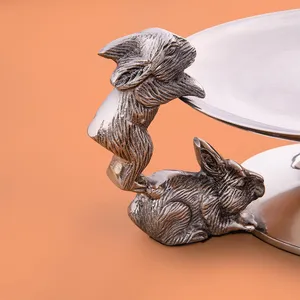 Decorative Handmade Metal Cake <b>Tray</b> for Luxury Party DecorationsStainless Steel Animal Shape Cake Platter ZE-3286B Non-Toxic - Product Image 5