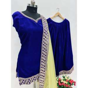 Magnifique dupatta en organza avec haut et pantalon musulmans traditionnels pour les occasions spéciales - Product Image 2