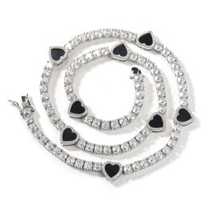 Chaîne Tennis Cœur en Moissanite VVS RB Gems, Collier Hip Hop en Argent Sterling 925 Plaqué Rhodium, Cadeau - Product Image 6