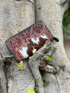 เครื่องมือช่าง กระเป๋าสตางค์แกะสลัก เคสโทรศัพท์ เคสคลัทช์ ผมมีสไตล์บนหนังวัว กระเป๋าสตางค์ดีไซน์ใหม่ กระเป๋าสตางค์หนังตะวันตกหลายใช้ - Product Image 5