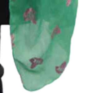 AKA Foil Applique Gauze Scarf Green Lightweight Fashion <b>Wrap</b> with <b>Pink</b> Foil Crest Print Soft Sorority Shawl for Women - Product Image 3