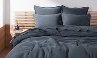 Parure de lit de luxe King Size en lin avec 5 taies d'oreiller florales rayées 20" x 36" en coton et polyester rembourré pour la maison et l'hôtel