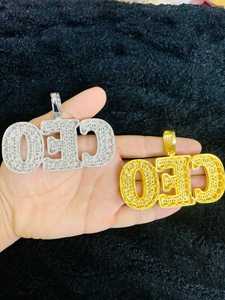 จี้เพชรฮิปฮอป Starspire Jewels สำหรับผู้ชาย ตัวอักษรแบบกำหนดเอง ชุบทองคำขาว 925 เงินแท้ ประดับเพชร VVS มอยส์ซาไนต์  จี้โลโก้ตัวอักษร  ของขวัญสำหรับงานปาร์ตี้ - Product Image 4