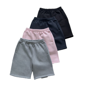Shorts personnalisés pour hommes en molleton épais avec broderie, style streetwear, effet vieilli, délavé soleil et délavé à l'acide - Product Image 4