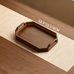 Bandeja de Servir de Madera de Lujo con Asas Recortadas, Bandeja Decorativa para Desayuno, Té y Café para el Hogar, Hotel y Restaurante - Product Image 4