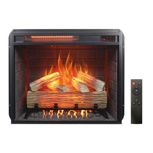 Inserto per Caminetto Elettrico da 23 Pollici con Fiamma Realistica, Riscaldamento a Infrarossi, Telecomando, Timer, Protezione dal Surriscaldamento, Set di Legna Incluso - Product Image 5