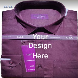 Suministro directo de fábrica desde Bangladesh 100% Camisa de algodón sólido para hombre con logotipo personalizado Manga larga Ropa formal informal para otoño - Product Image 1