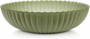 Moderna Tazón Redonda de Metal Ecológico con Borde Festoneado, Minimalista, Verde Pálido, para Servir Frutas, Ideal para Fiestas - Product Image 4