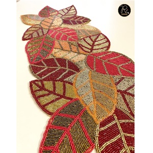 Green <b>Red</b> Brown And Yellow Beaded Decorative Table <b>Runner</b> Use For Decoration Dining Table In Occasion - Product Image 1