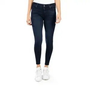 Jean ample et décontracté pour femme, taille mi-haute, coupe droite large, en denim de coton extensible à séchage rapide, couleur personnalisable - Product Image 6
