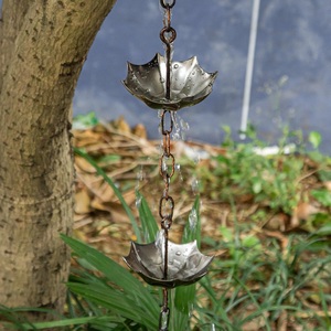 โซ่ตกแต่งสวนสำหรับรางน้ำฝนบนหลังคา โซ่โลหะแขวนตกแต่งอย่างมีสไตล์ - Product Image 3
