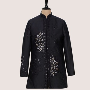 Sherwani Premium pour Homme, Sur Mesure, Traditionnel, Longueur Genou, Imprimé Numérique, Infroissable, Col Mandarin, Idéal Mariage et Cérémonies - Product Image 3
