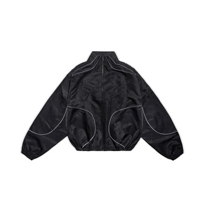 Streetwear vintage léger fabricant de sweat à capuche ensemble de survêtement coupe-vent hommes imperméable logo personnalisé veste coupe-vent - Product Image 1