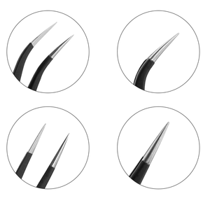 Pinzas Profesionales de Acero Inoxidable de Alta Calidad para Cejas, Pinzas Rectas y Curvas con Punta para Extensión de Pestañas - Product Image 5