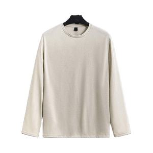 <b>Men</b> Regular Fit Long Sleeve <b>T</b>-<b>Shirt</b> 100% Cotton Knitted Crew Neck Solid Color Breathable Quick Dry Screen Printed Front Custom - Product Image 1