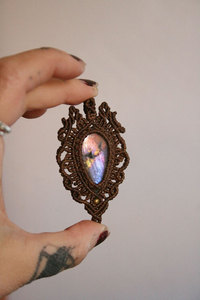 สร้อยคอทำมือสไตล์โบโฮประดับจี้อเมทิสต์สีม่วง พร้อมเชือกสีแดงเลือดหมูปรับได้ เครื่องประดับเสริมพลัง - Product Image 4