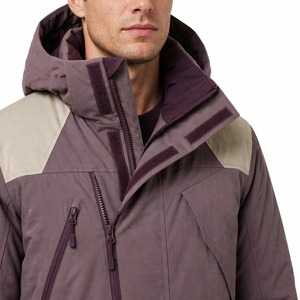 Chaqueta de Invierno para Hombre con Capucha, Diseño Color Block, Acolchada, de Poliéster, Resistente al Viento, Deportiva, Casual, con Cierre - Product Image 6